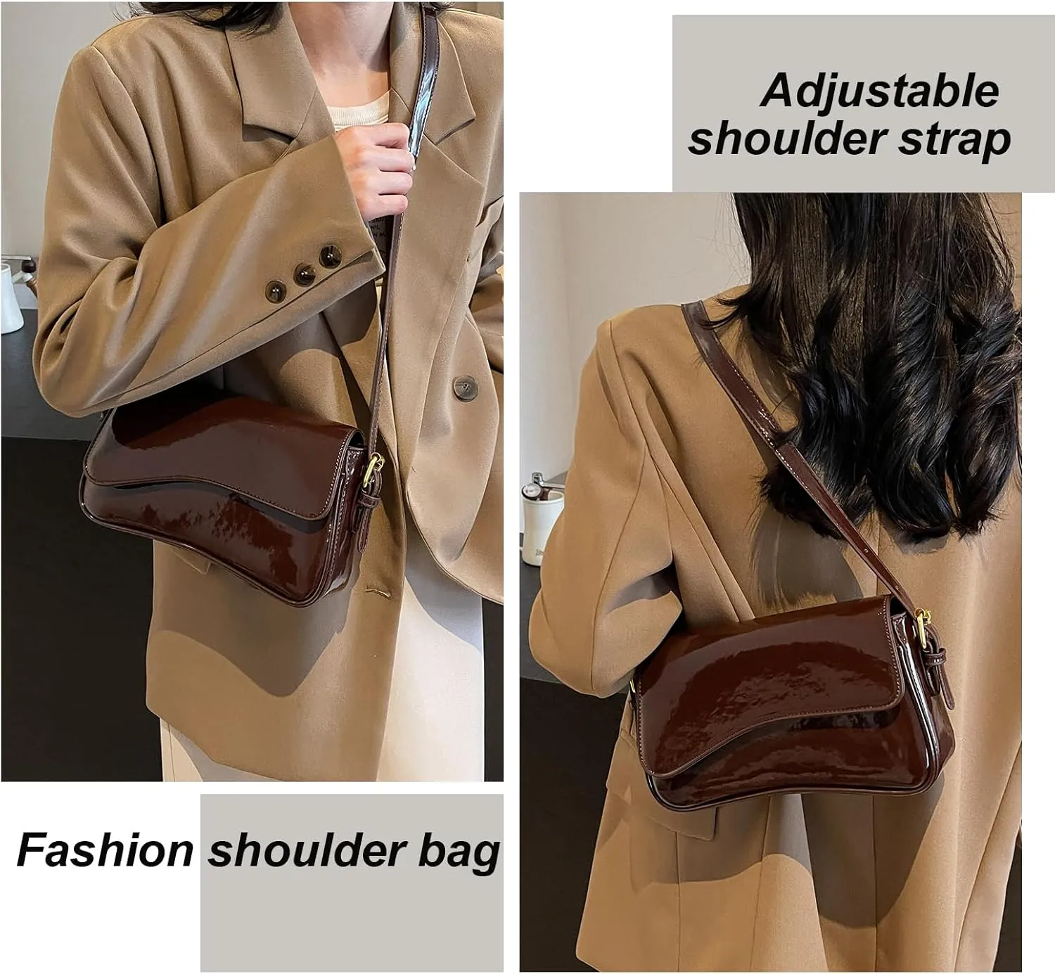 Small Shoulder Bag for women,Crossbody Purses,Leather Tote Handbag Clutch Hobo Purse,with Zipper Closure for Women