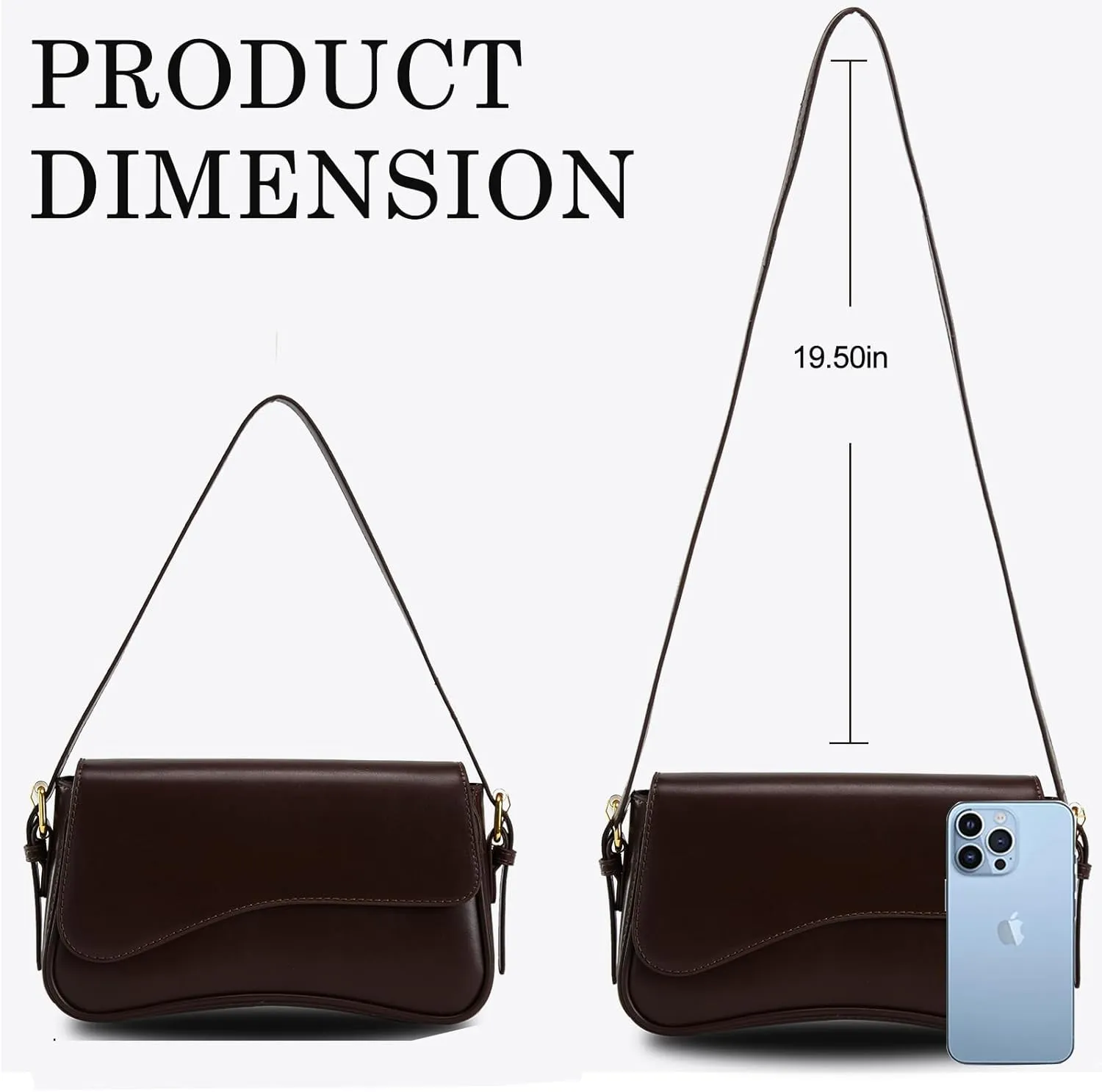 Small Shoulder Bags,Crossbody Purses for Women Vegan Leather Handbag Clutch Hobo Purse with 2 Removable Straps