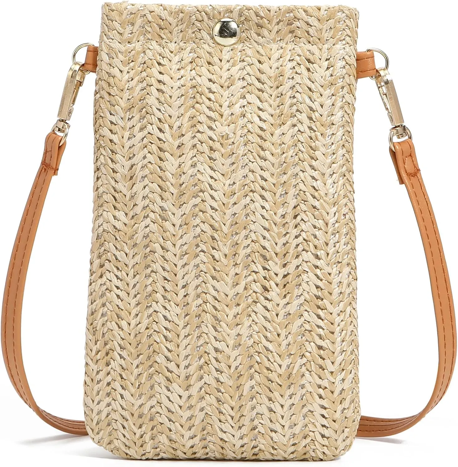 Small Straw Woven Crossbody Bag Cell Phone Purse Shoulder Straw Clutch Summer Beach Wallet Handbags For Women Girl Vacation