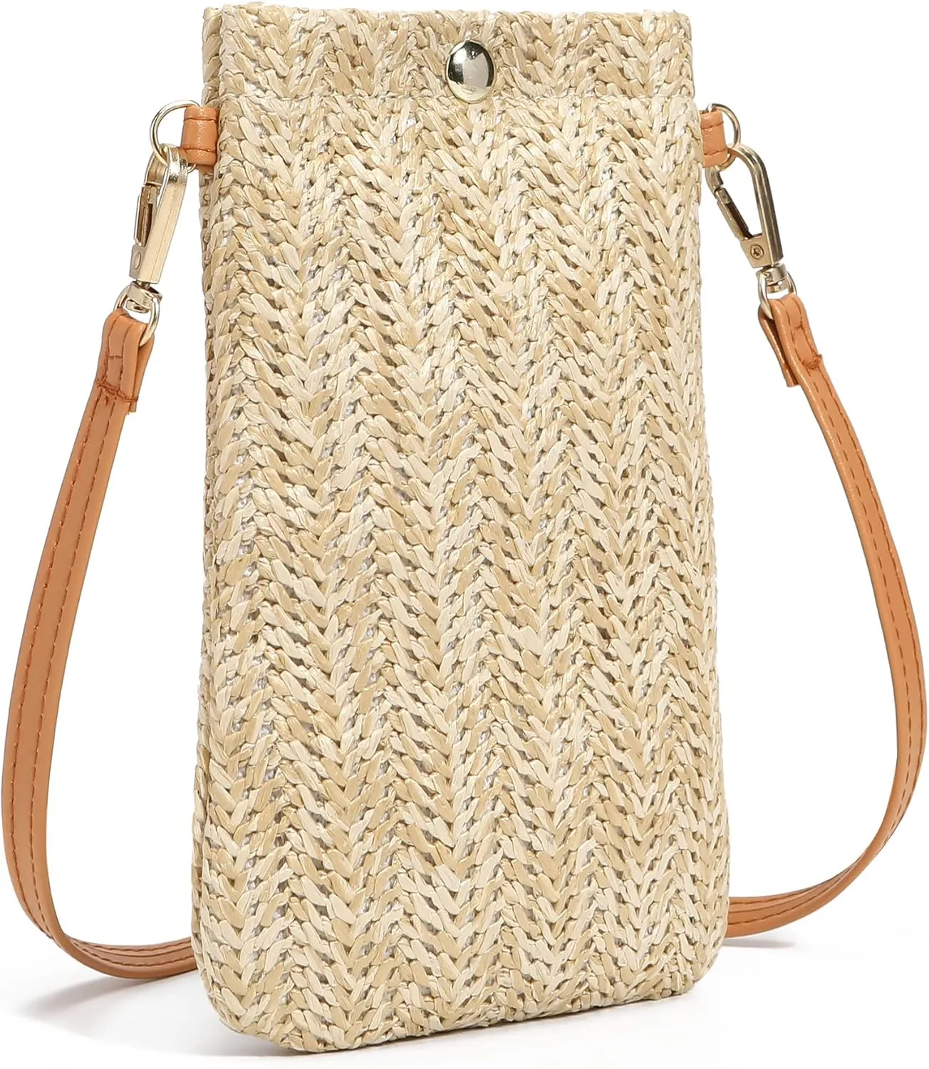 Small Straw Woven Crossbody Bag Cell Phone Purse Shoulder Straw Clutch Summer Beach Wallet Handbags For Women Girl Vacation