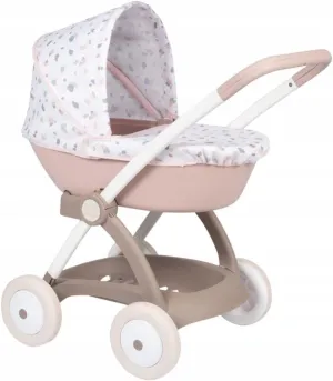 Smoby - Baby Nurse Pram Pop Pram, Metal Frame, for Dolls up to 42 cm, Suitable from 18 Months (7600254118)