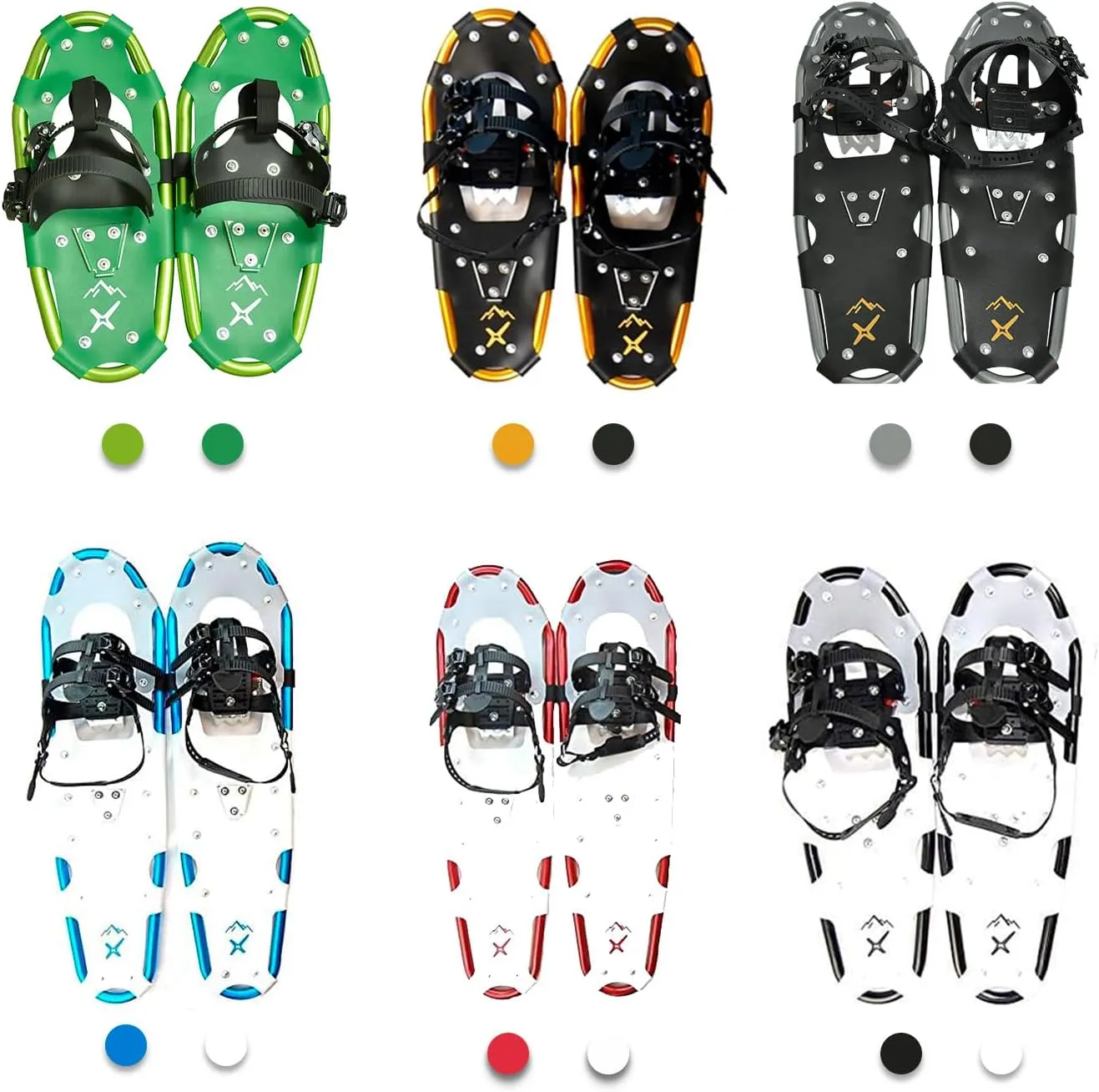 Snowshoes,Lightweight Aluminum Frame,13-Point Heavy Duty Crampons,UV Shoe Decking, and Ratchet System for Secure Fit Complete with Carry Bag for Convenient Storage and Travel