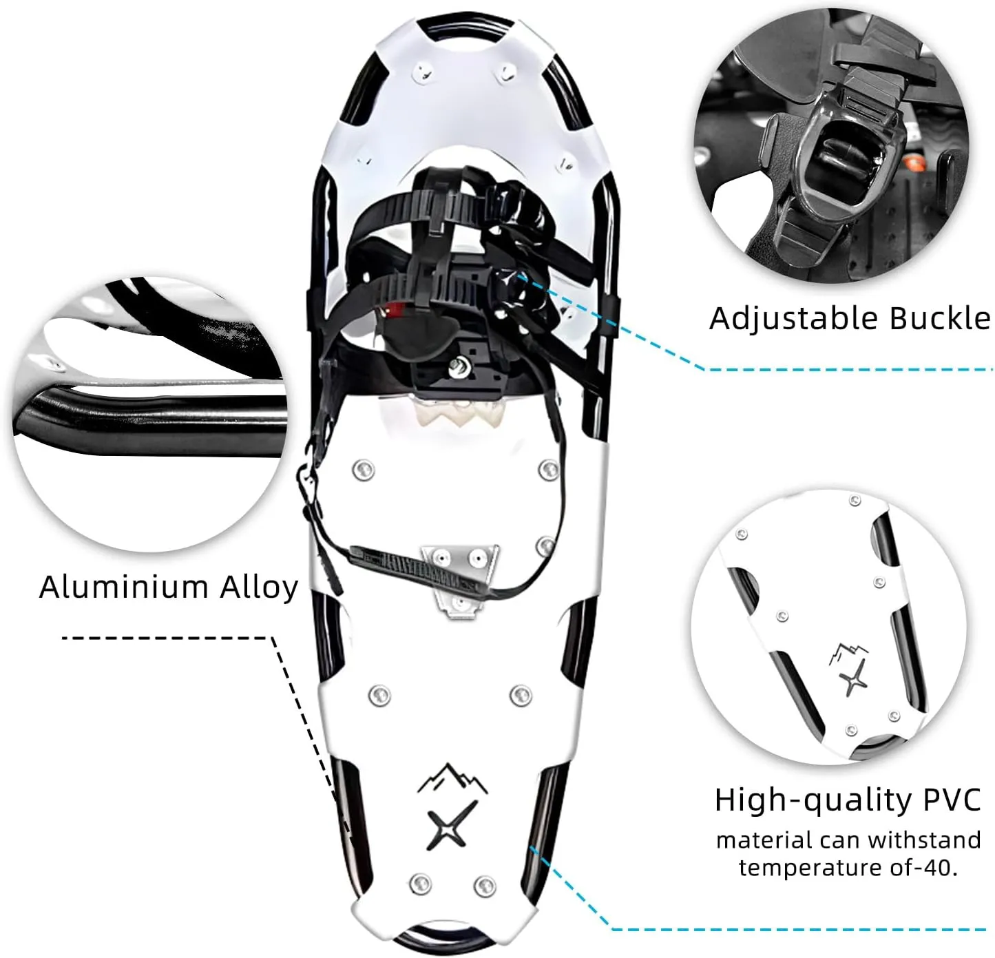 Snowshoes,Lightweight Aluminum Frame,13-Point Heavy Duty Crampons,UV Shoe Decking, and Ratchet System for Secure Fit Complete with Carry Bag for Convenient Storage and Travel