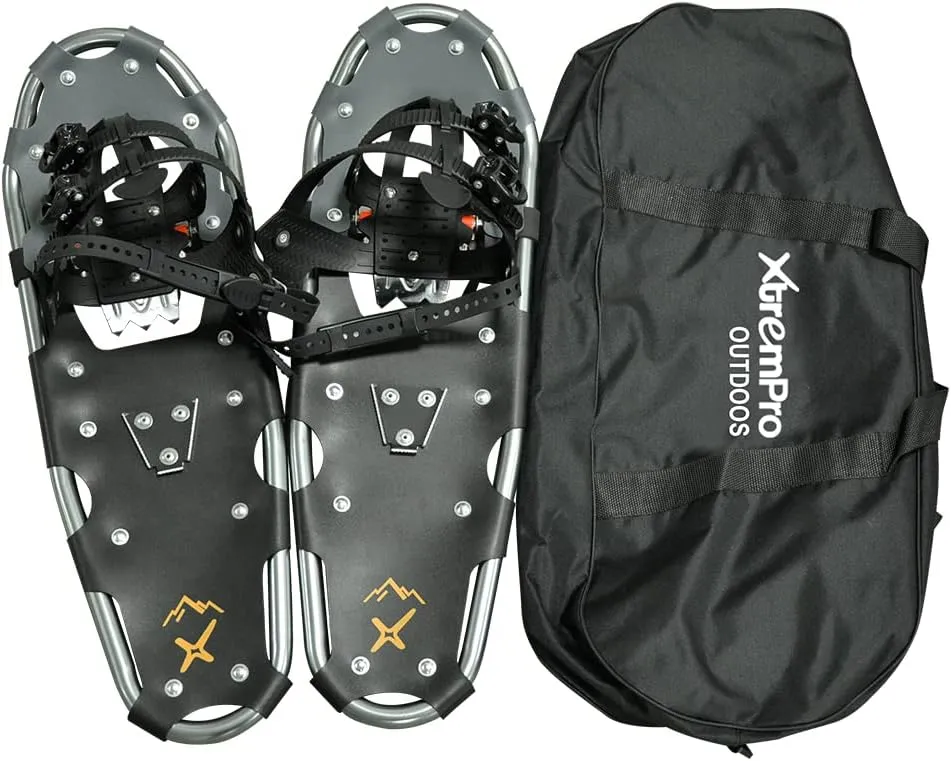 Snowshoes,Lightweight Aluminum Frame,13-Point Heavy Duty Crampons,UV Shoe Decking, and Ratchet System for Secure Fit Complete with Carry Bag for Convenient Storage and Travel