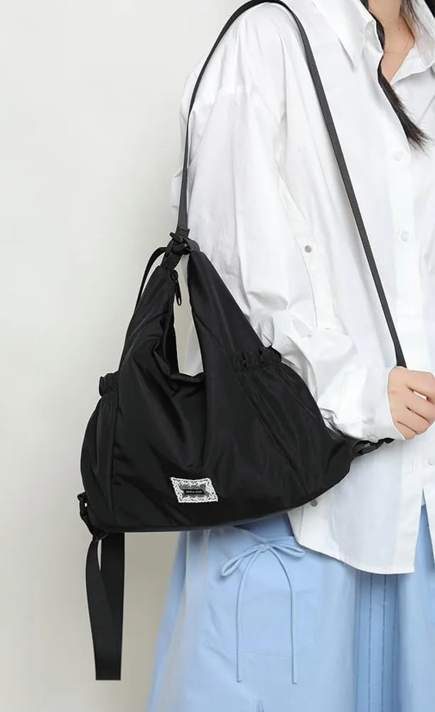 Soft Fabric Crossbody Bag for Women Large Shoulder Handbag Lightweight Tote Purse College Travel Work