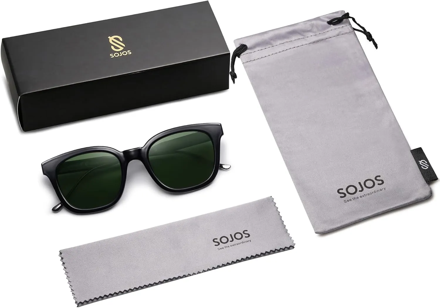 SOJOS Classic Square Polarized Sunglasses Womens Mens Retro Trendy UV400 Sunnies SJ2050