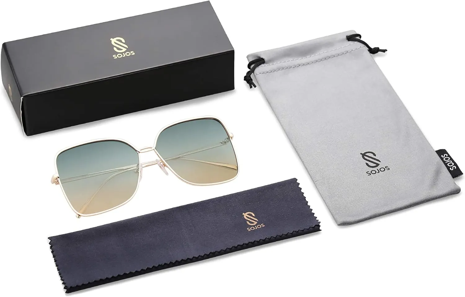 SOJOS Classic Trendy Square Oversized Sunglasses Womens Mens UV400 Big Large Designer Shades SJ1082