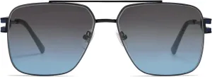 SOJOS Retro Oversized Square Sunglasses for Women Men, Vintage Large Double Bridge Metal Frame Unisex Sunglasses SJ1180