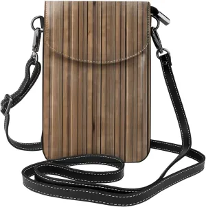 Solid wood pattern Printed Women's Crossbody Phone Bag - Perfect for Travel and Shopping