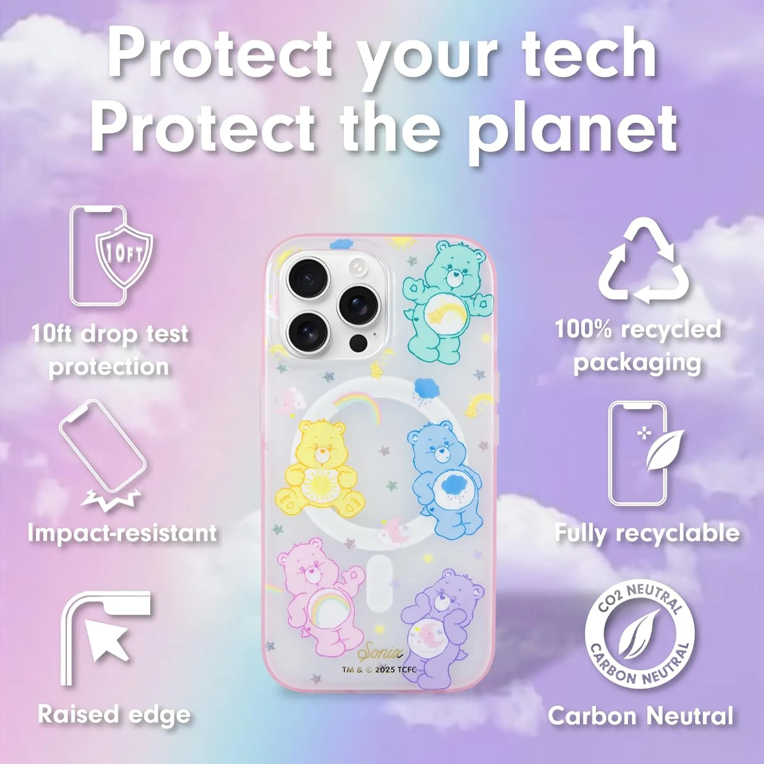 Sonix Phone Cases for iPhone 14 Pro | Compatible with MagSafe | 10ft Drop Tested | Care Bears Pastel