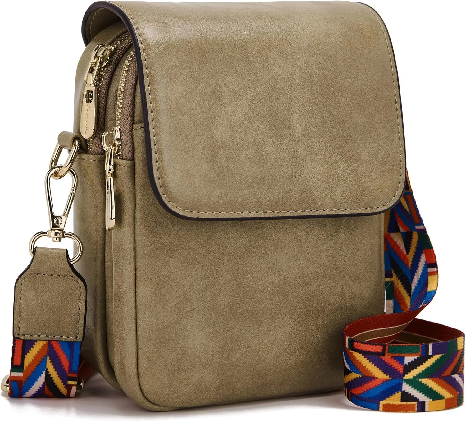 Soperwillton Crossbody Bags for Women Vegan Leather Purse Small Shoulder Handbags with Wide Adjustable Strap