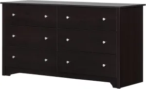 South Shore Vito 6-Drawer Double Dresser, Full, Chocolate