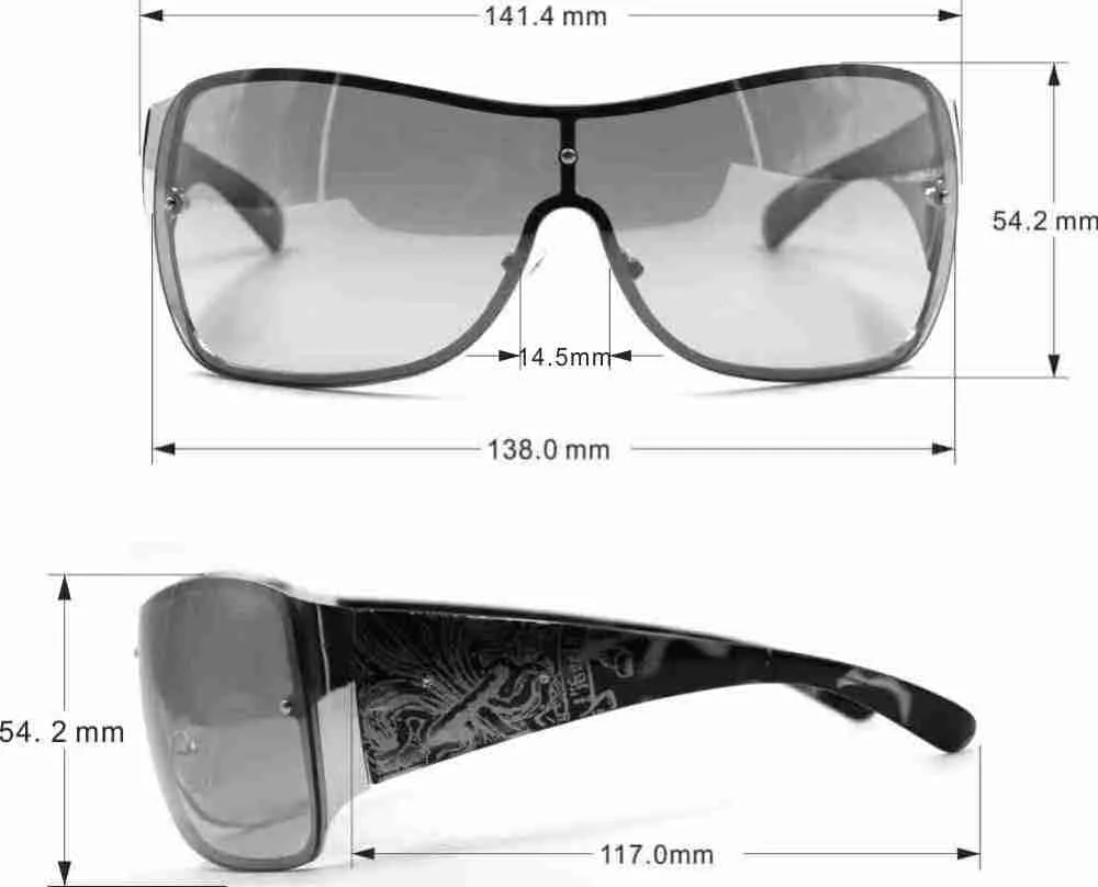 Southpole Women's 1024sp Metal Shield Uv400 Protective Rectangular Sunglasses. Cool Gifts for Her, 138 Mm