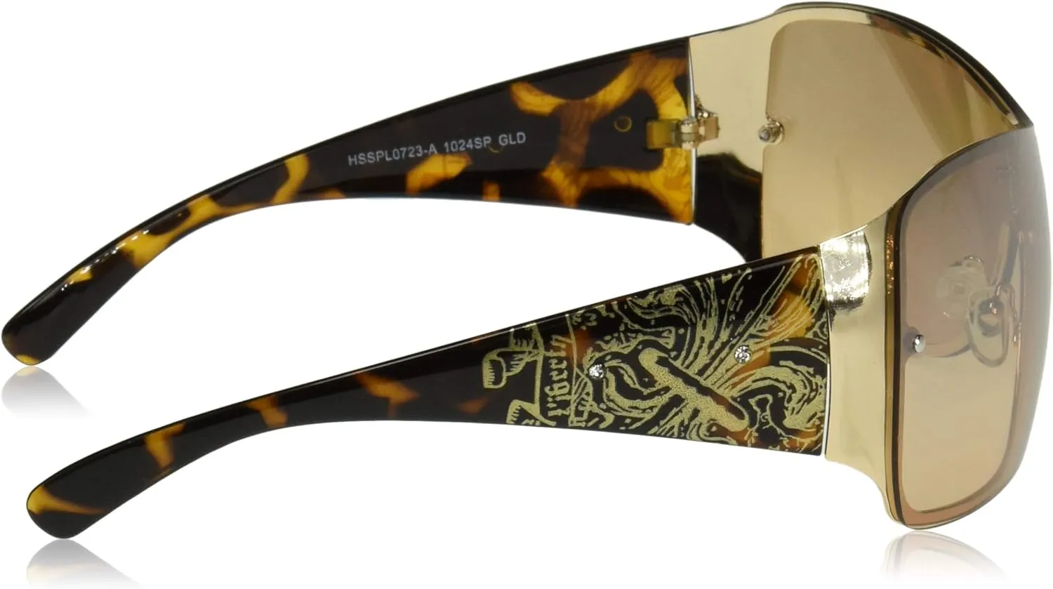 Southpole Women's 1024sp Metal Shield Uv400 Protective Rectangular Sunglasses. Cool Gifts for Her, 138 Mm