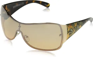 Southpole Women's 1024sp Metal Shield Uv400 Protective Rectangular Sunglasses. Cool Gifts for Her, 138 Mm