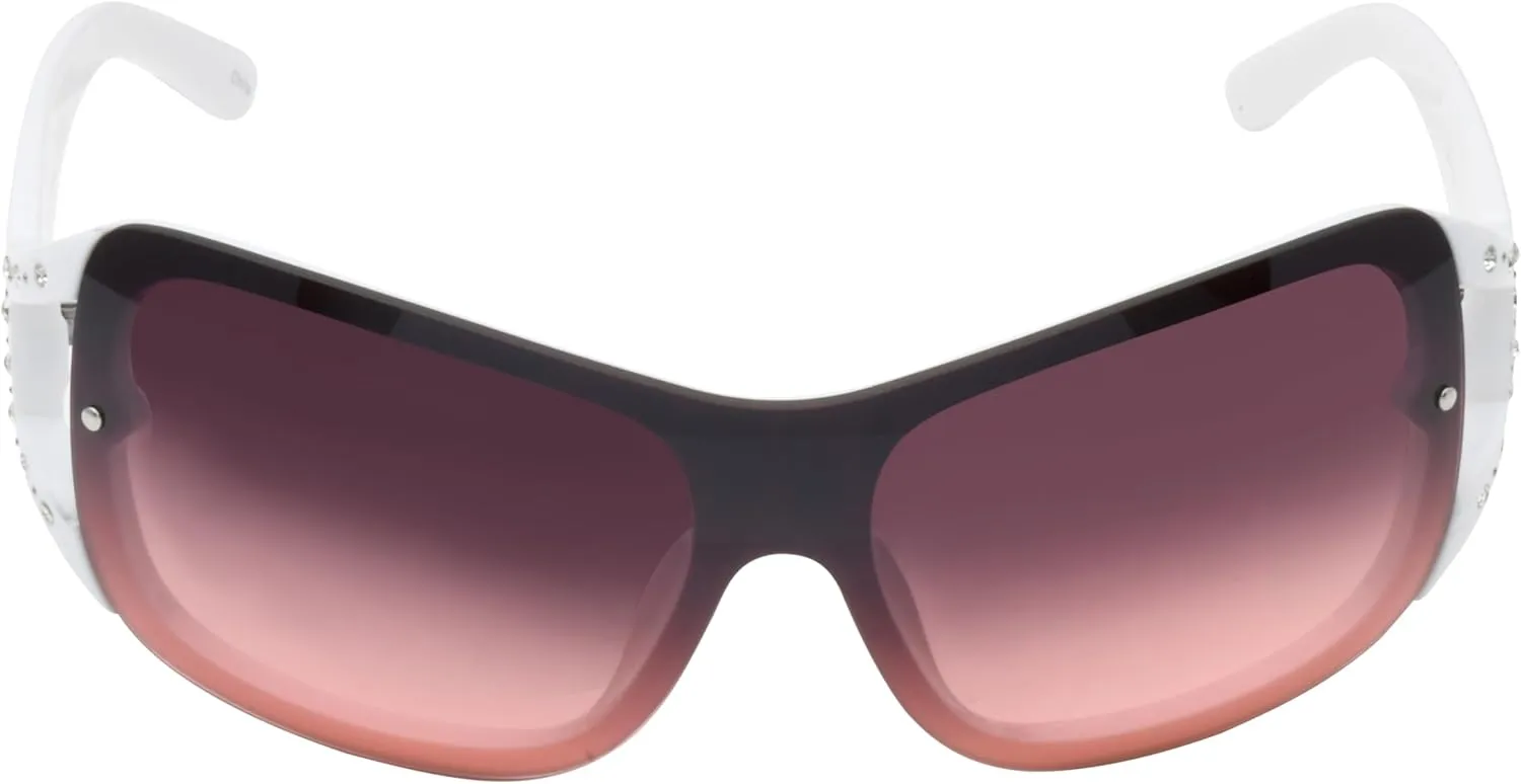 Southpole Women's 1098sp Embellished Wrap Uv400 Protective Rectangular Sunglasses. Cool Gifts for Her, 59 Mm