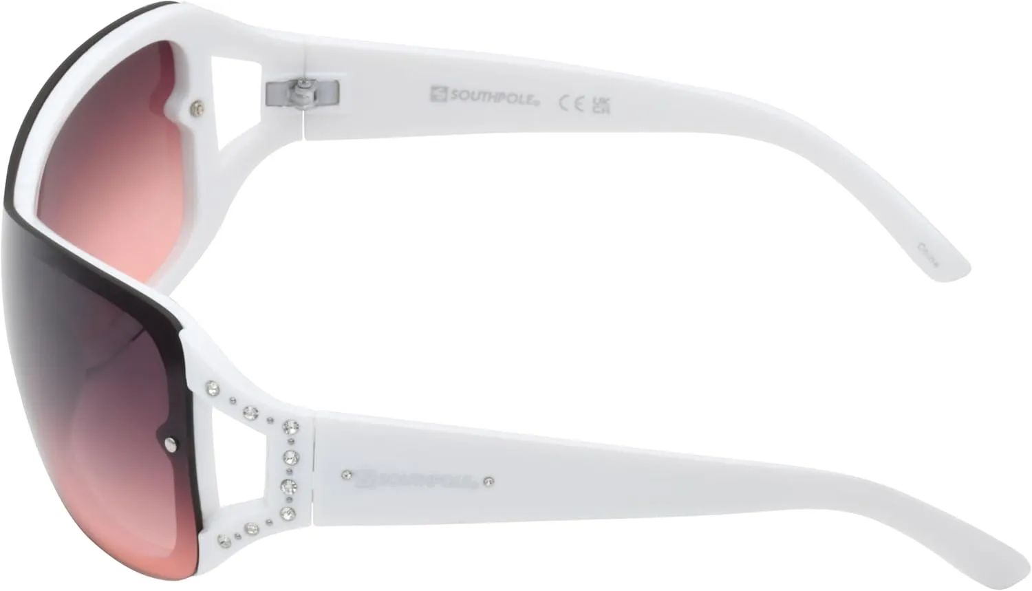 Southpole Women's 1098sp Embellished Wrap Uv400 Protective Rectangular Sunglasses. Cool Gifts for Her, 59 Mm