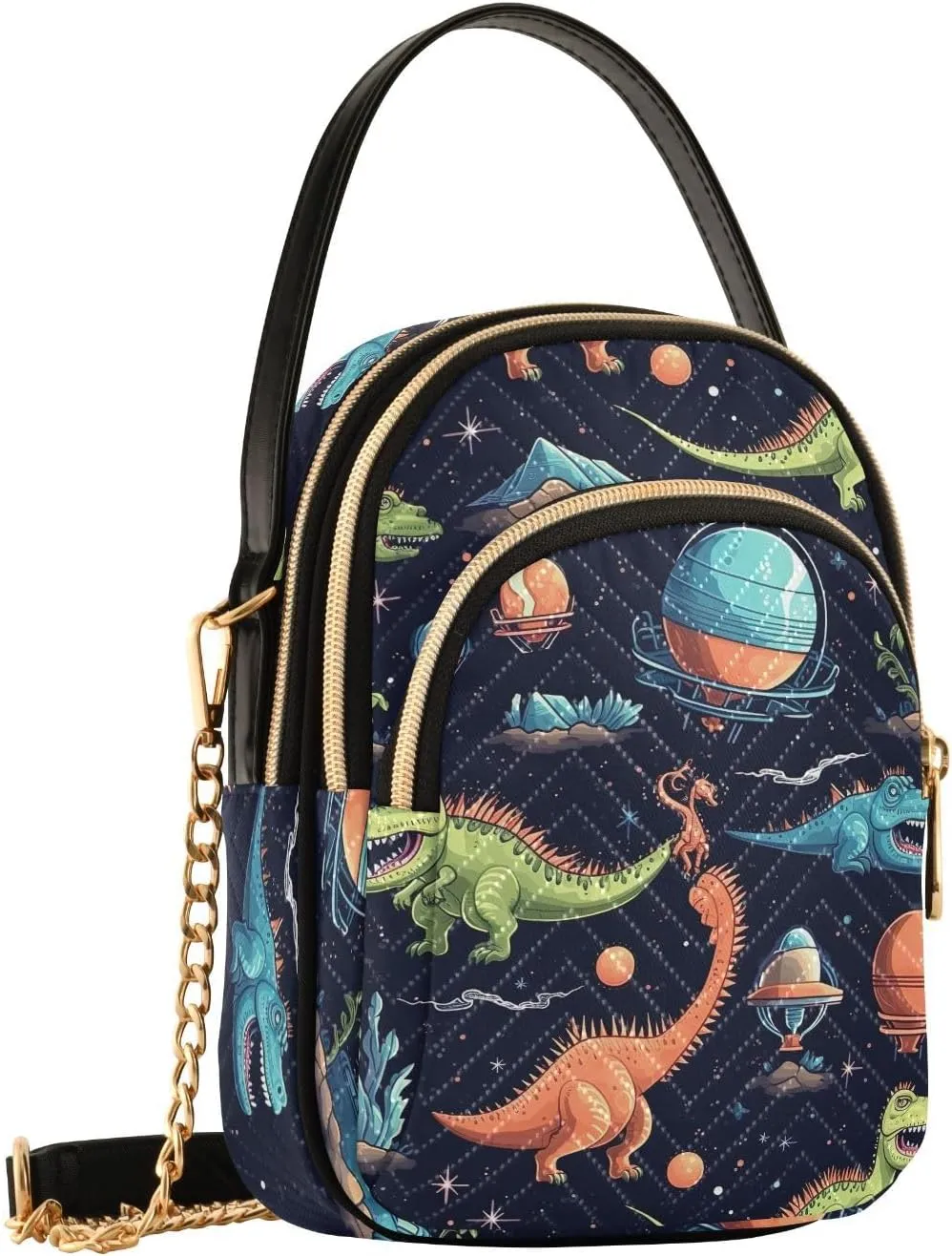 Spacecraft with Dinosaurs Small Crossbody Bags for Women Cell Phone Shoulder Purse Handbags Wallet 21214855