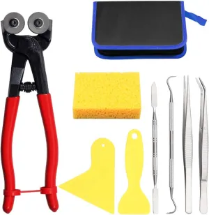 SPEEDWOX 9PCS Mosaic Cutter Kit Heavy Duty Wheeled Glass Tile Nippers Professional Mosaic Cutter Tool Kit Stained Glass Tools