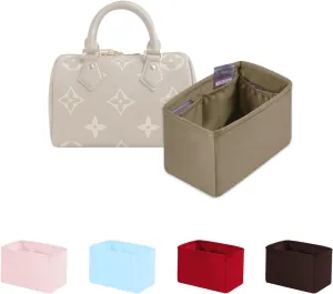 Speedy 30 Purse Organizer, Handbag Organizer Insert for Speedy Bags, Silky Inner Bag with Large Capacity, for Luxury Handbags (Gris tourterelle, Speedy30)