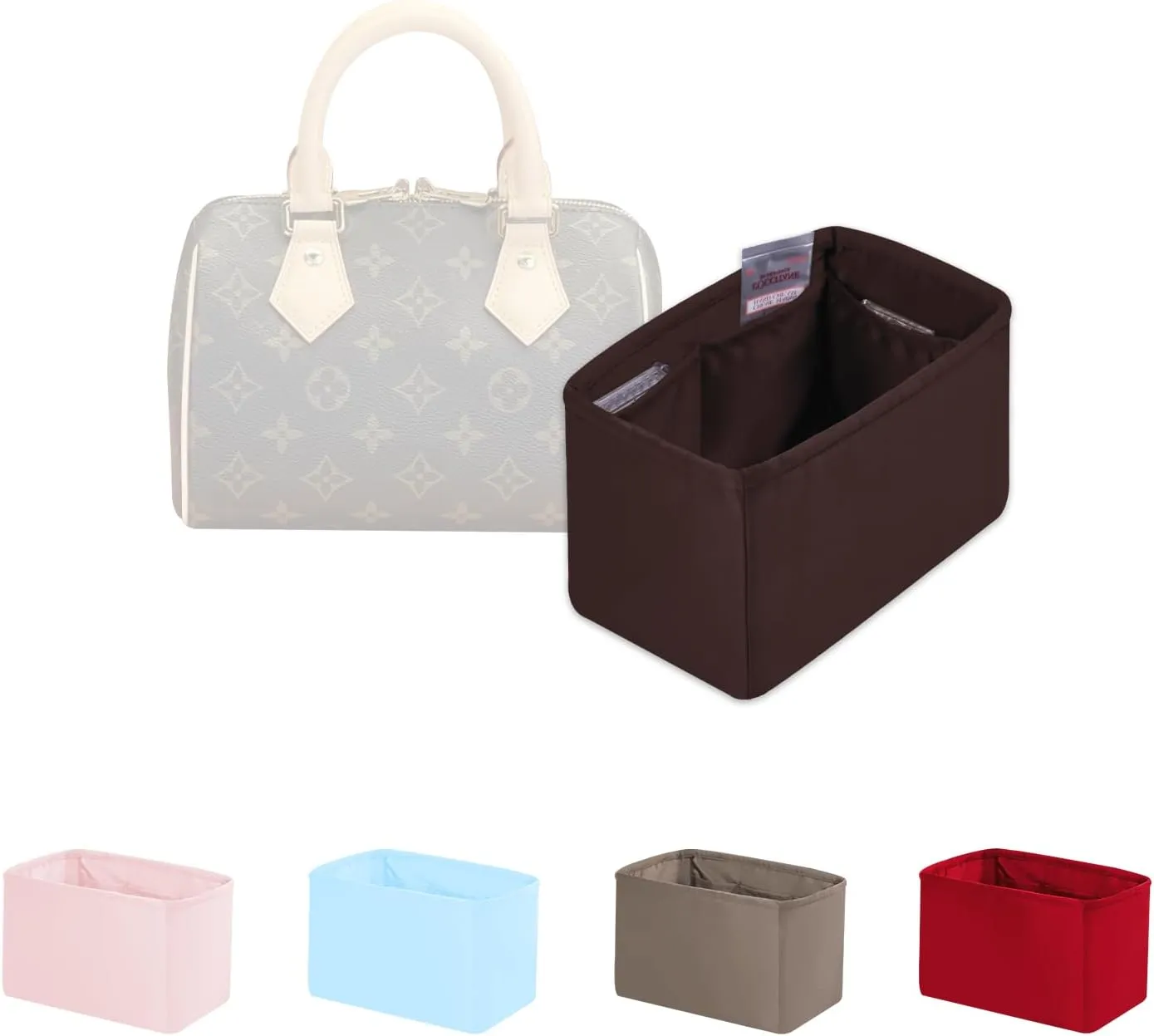 Speedy 35 Bag Organizer Insert, Silky Handbag Insert for Speedy Bags, Purse Organizer with Large Capacity, for Women Handbags (Chocolat, Speedy35)