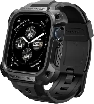 Spigen Tough Armor Pro Metal Designed for Apple Watch Series 9/8/7 45mm Durable Metal Case with Band - Black