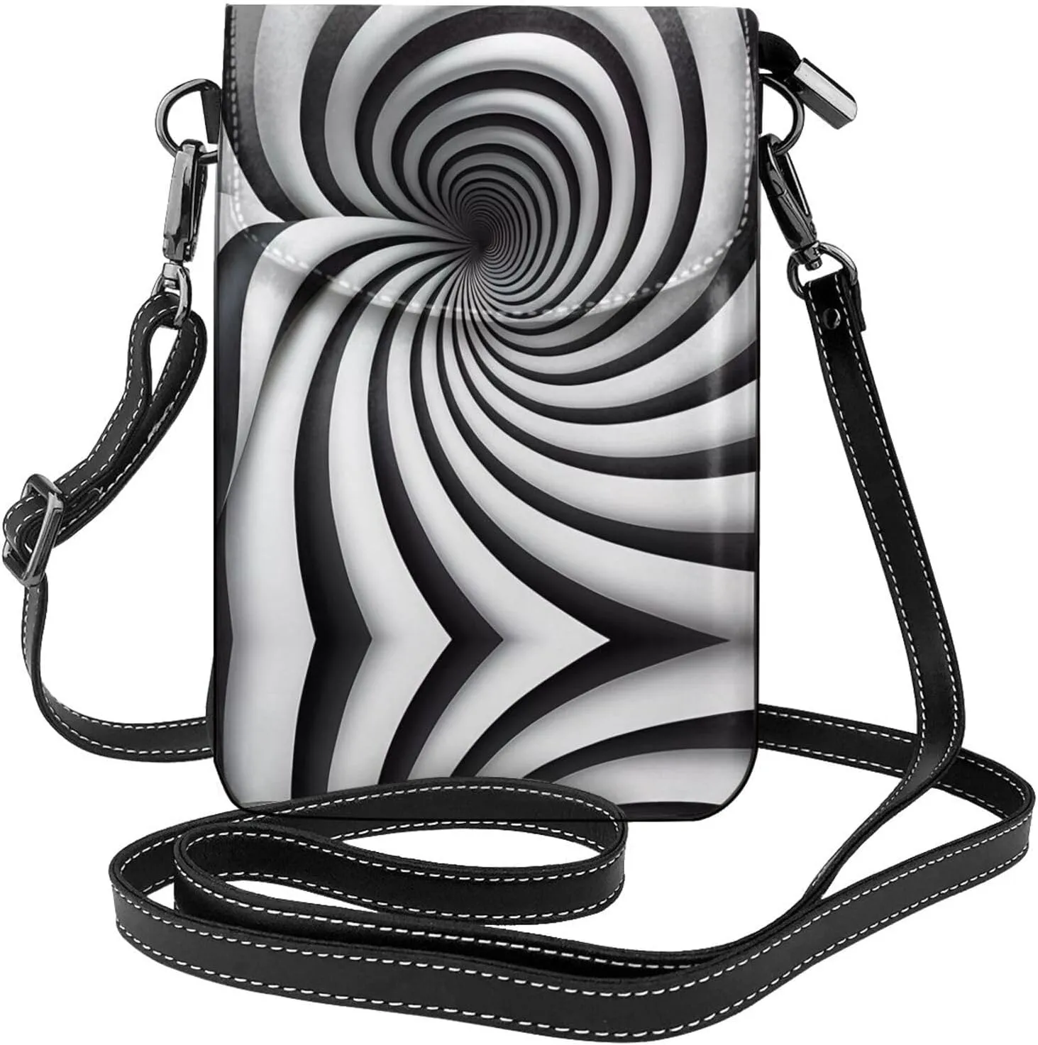 spiral optical illusion gif Lightweight leather crossbody phone bag, women's shoulder bag cell phone wallet, travel bag with credit card slots,