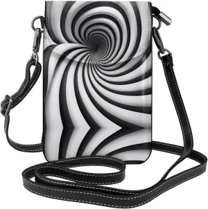 spiral optical illusion gif Lightweight leather crossbody phone bag, women's shoulder bag cell phone wallet, travel bag with credit card slots,