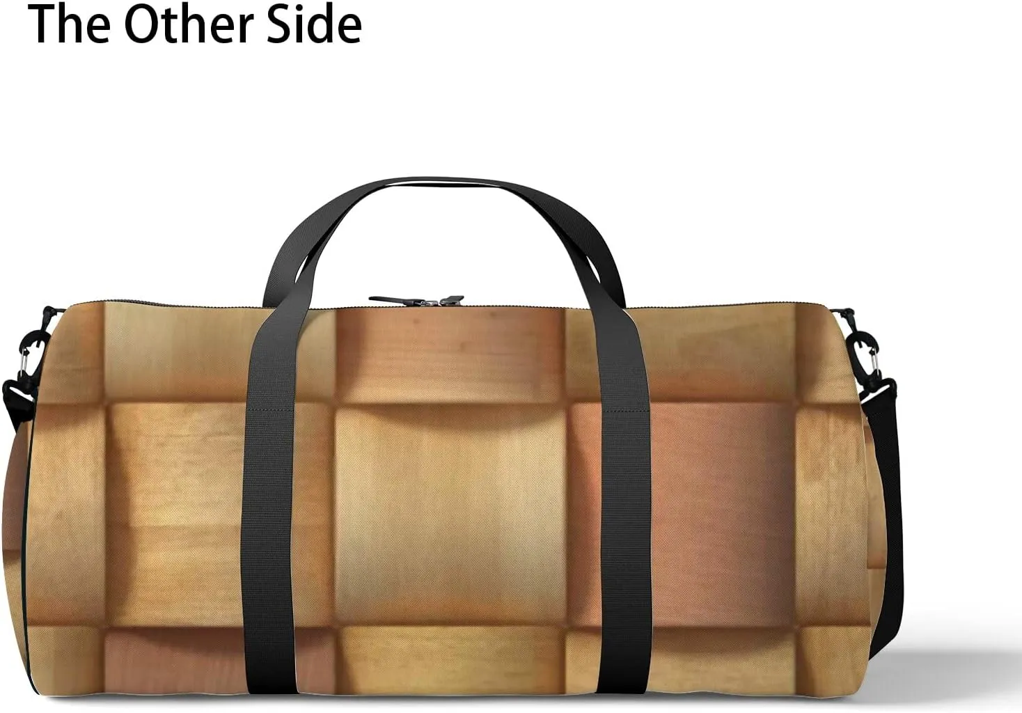 Sports Gym Bag for Women and Men Waterproof 3d Wooden Pattern Brown Duffel Bag Lightweight Carryon Traveling Boarding Gripsack