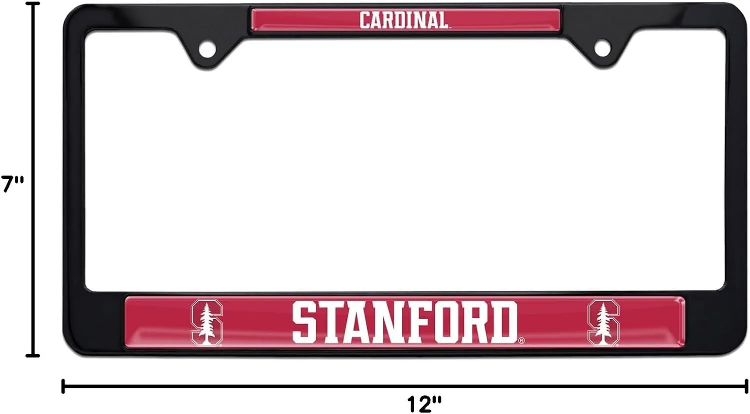 Stanford University Black Metal License Plate Frame (Black Frame (Cardinal))