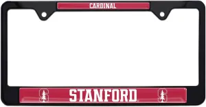 Stanford University Black Metal License Plate Frame (Black Frame (Cardinal))