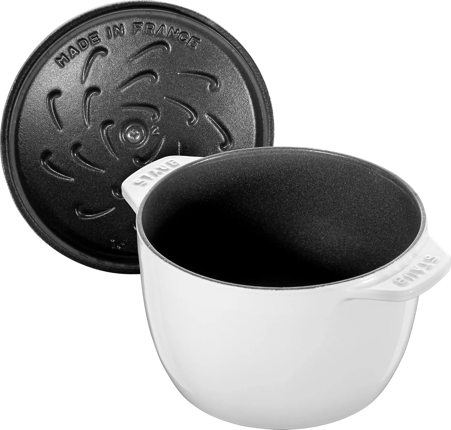 Staub Cast Iron 1.5-qt Petite French Oven - Matte White, Made in France
