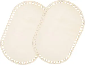 STOBOK 3sets Wooden Base Board for Crochet Bag Decorative Bottom Base for DIY Projects 2pcs*3