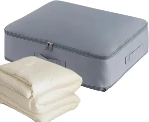 Storage Bags for Clothes, Foldable Blanket Clothing Storage Bags with Lids and Reinforced Handle, 2024 New Ultra Space Saving Se-lf Compression Organizer, Blue/L, NL39G0Q60BUT8DMHE
