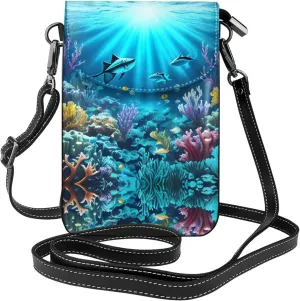 Submarine Coral Rays Printed Women's Crossbody Phone Bag - Perfect for Travel and Shopping