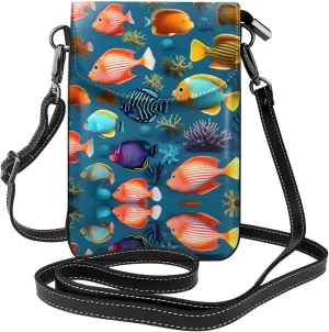 Submarine reef fish Printed Women's Crossbody Phone Bag - Perfect for Travel and Shopping