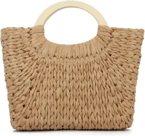 Summer Straw Purse for Women Woven Straw Tote Beach Purse Handbag for Party Vacation