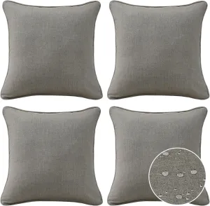 Sunbrella Decorative Outdoor Waterproof Throw Pillows with Inserts, Set of 4, 18" x18" Pillows for Patio, Backyard, Bed, Couch, and Patio Furniture, Cast Shale