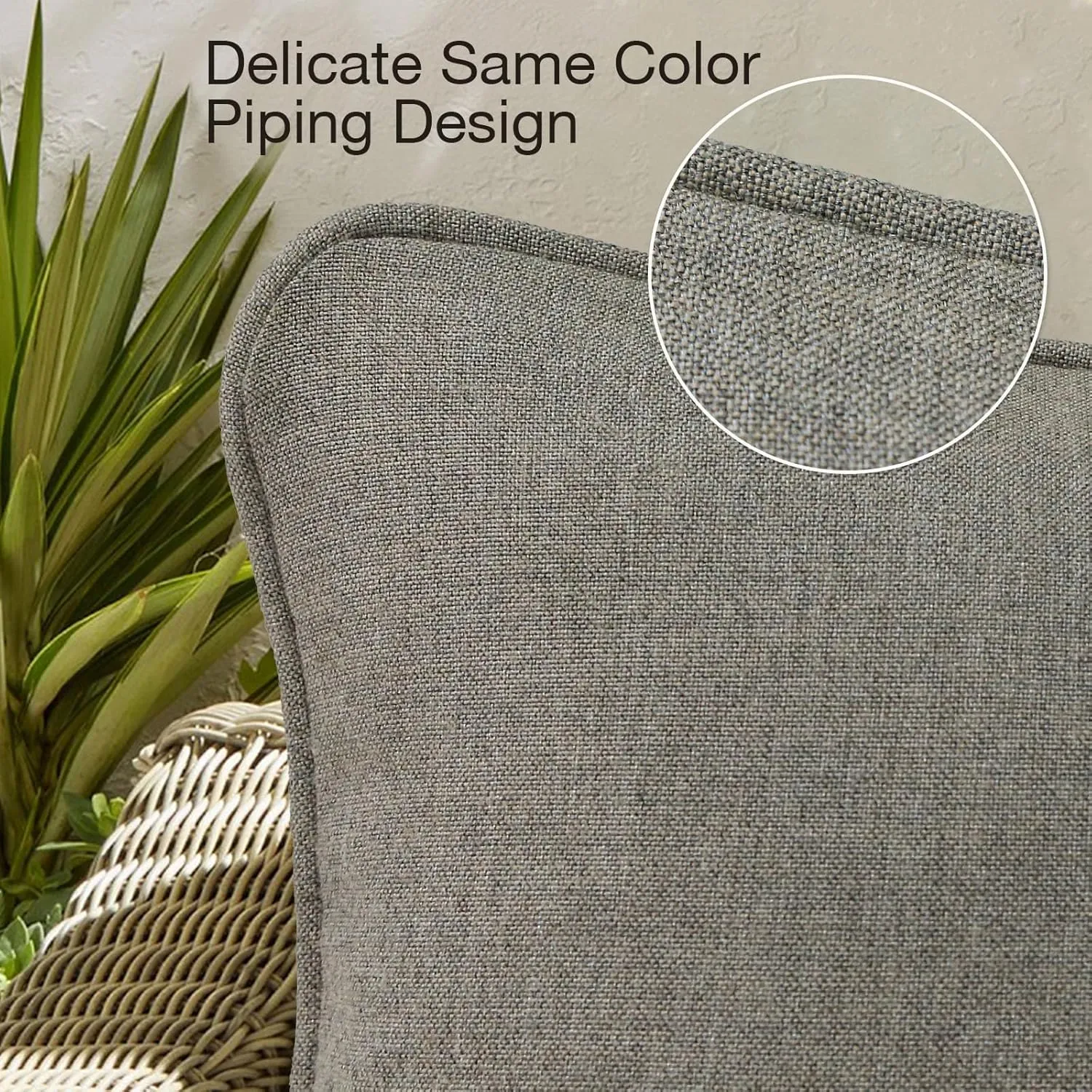 Sunbrella Decorative Outdoor Waterproof Throw Pillows with Inserts, Set of 4, 18" x18" Pillows for Patio, Backyard, Bed, Couch, and Patio Furniture, Cast Shale