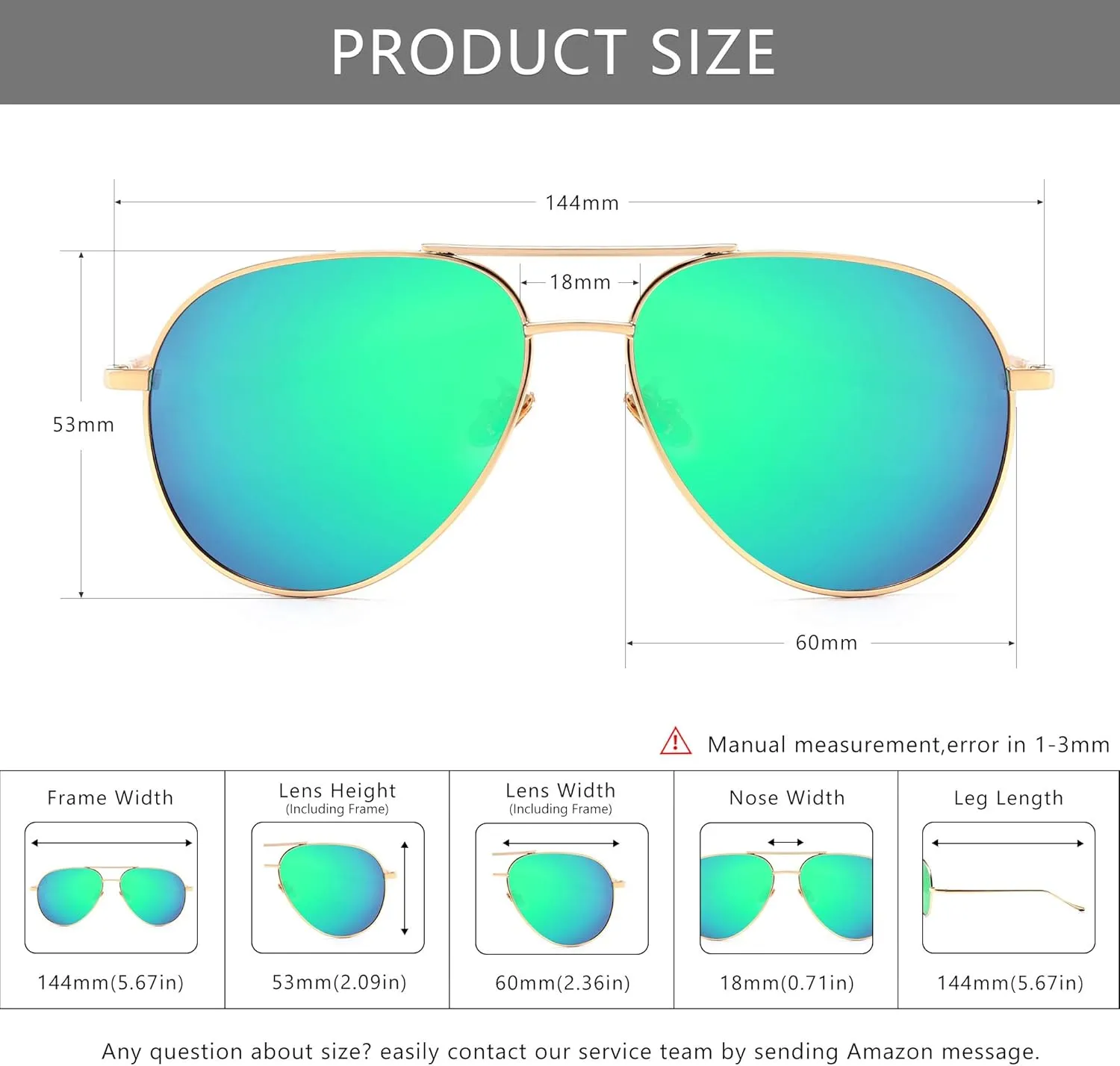 SUNGAIT Women's Lightweight Oversized Aviator Sunglasses - Mirrored Polarized Lens