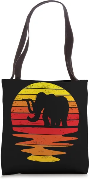 Sunset Mammoth Long Tusks Woolly Animals Tote Bag