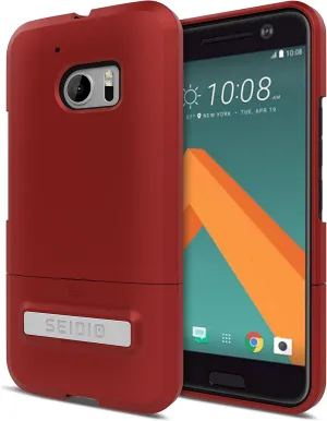 Surface Cell Phone Kickstand Case for HTC M10 - Retail Packaging - Dark Red/Black