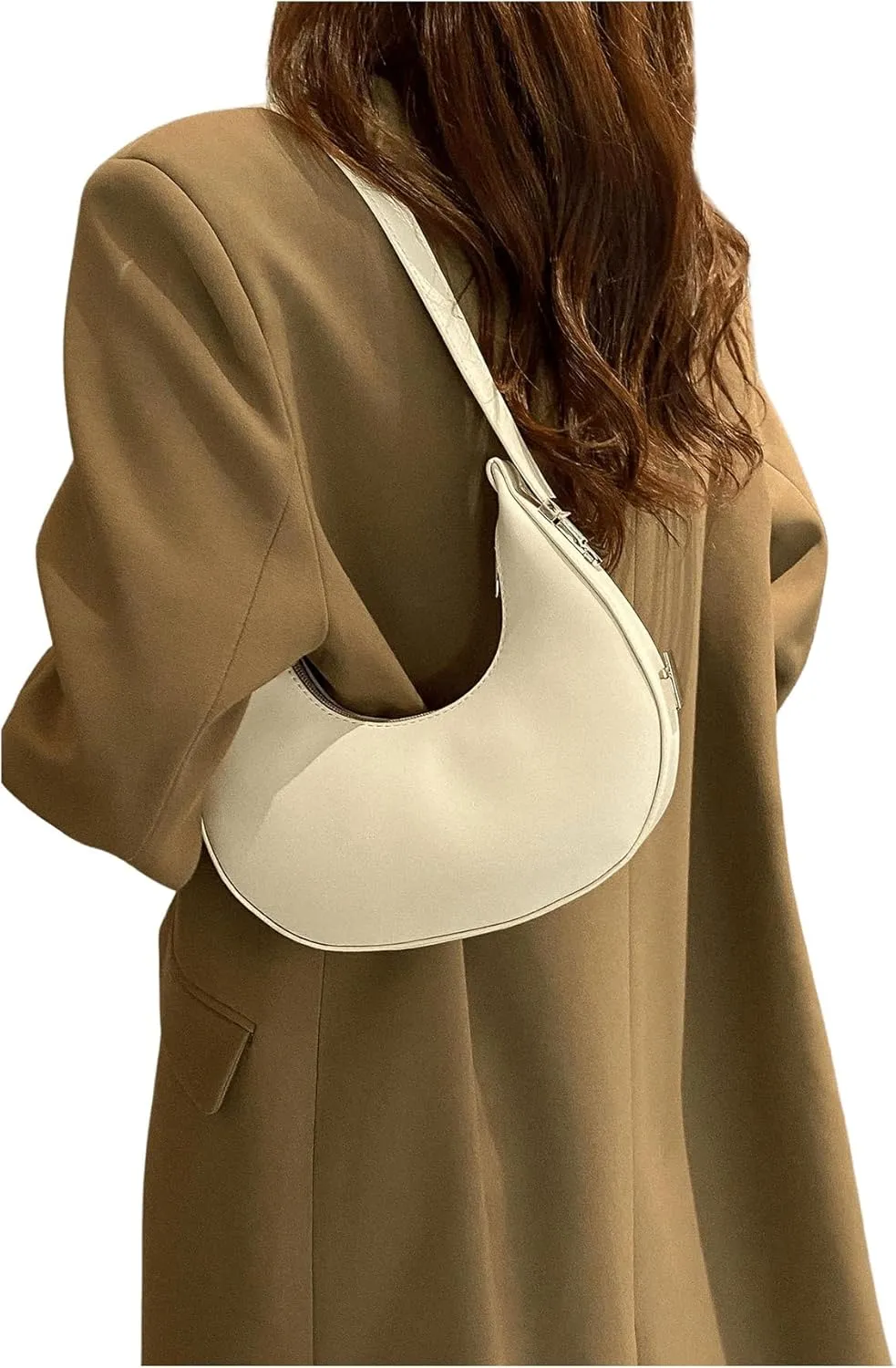SweatyRocks Women's Snakeskin Embossed Hobo Bag Adjustable Strap Shoulder Handbag Solid Clutch Purse Round Bags