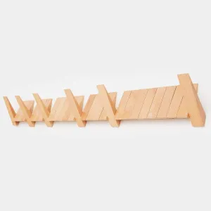 Switchboard Natural Wooden Coat Hooks Hangers. Beech Wall Mounted Hat, Back Pack, Baseball Hat, Towel, Purse Decorative and Heavy Duty Hangars. Contemporary Wall Coat Hook.