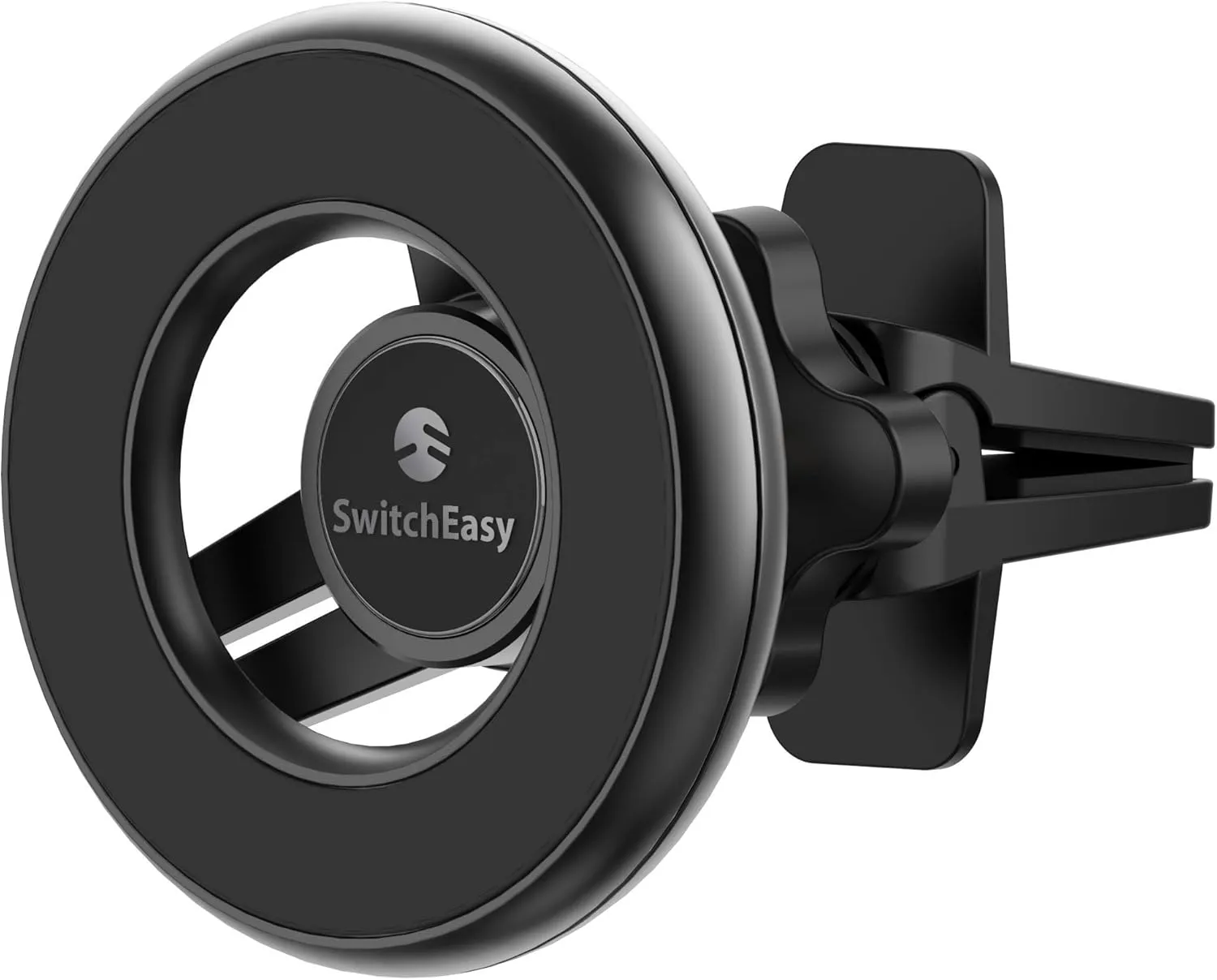 SWITCHEASY Magnetic Car Phone Holder - MagMount, Universal 360° Rotation Strong Magnet Car Phone Mount for Dashboard Compatible with Phone 15/14/13/12/11, Samsung - Bracket Type, Black