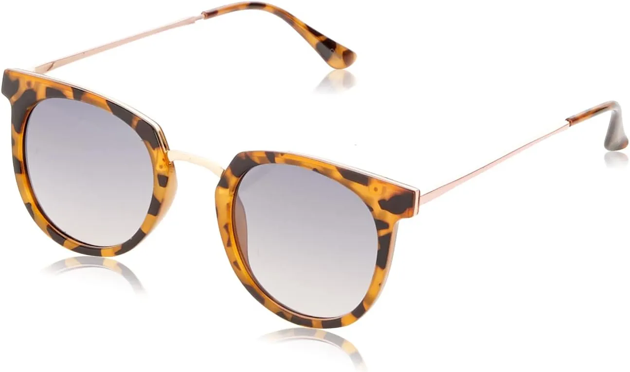 TAHARI womens Th713 Metal Bridged UV Protective Women s Round Sunglasses Elegant Gifts for Women 49 mm, Tortoise, mm US