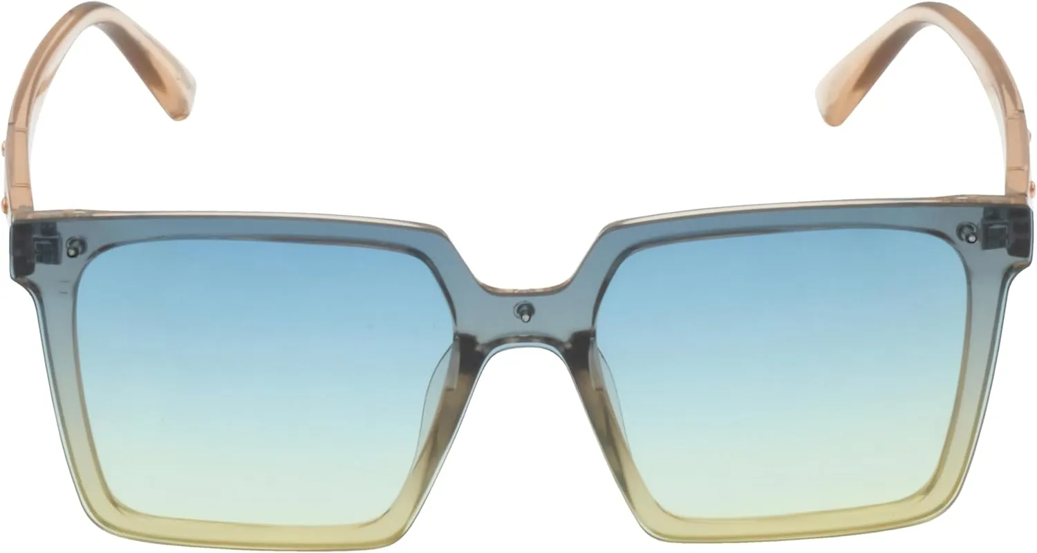 TAHARI Women's Th848 Translucent Crystal 100% Uv400 Protective Square Shield Sunglasses. Elegant Gifts for Her, 145 Mm