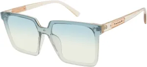 TAHARI Women's Th848 Translucent Crystal 100% Uv400 Protective Square Shield Sunglasses. Elegant Gifts for Her, 145 Mm