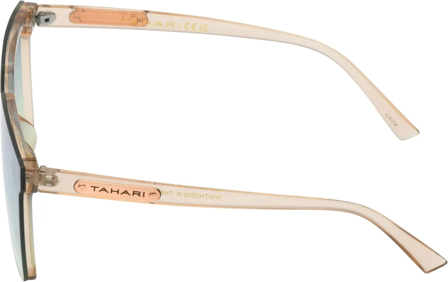 TAHARI Women's Th848 Translucent Crystal 100% Uv400 Protective Square Shield Sunglasses. Elegant Gifts for Her, 145 Mm