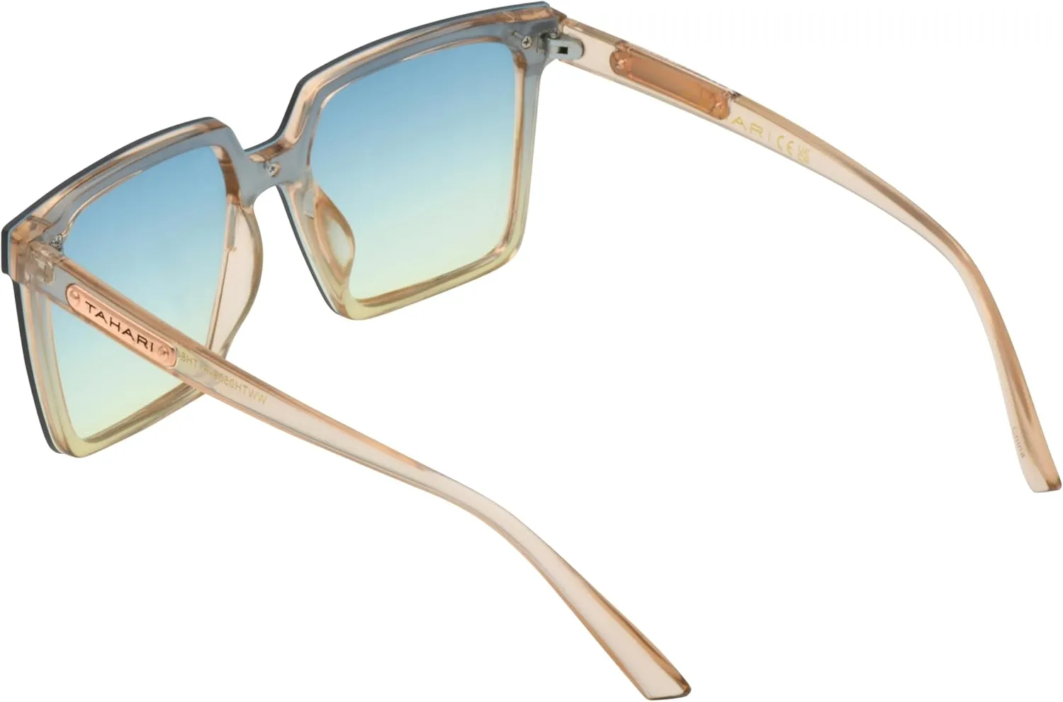 TAHARI Women's Th848 Translucent Crystal 100% Uv400 Protective Square Shield Sunglasses. Elegant Gifts for Her, 145 Mm